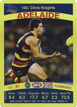 2010 Team Zone AFL Team - Gold #102 Chris Knights Front